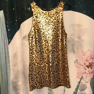 Show Me Your Mumu Gold Sequin Leopard Dress NWT